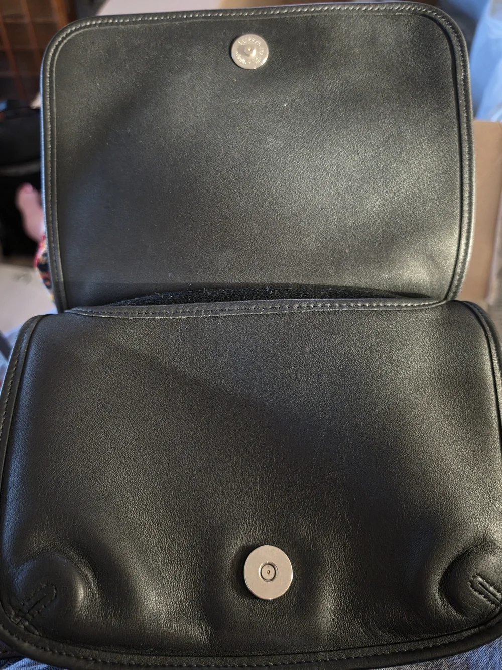 NWOT 1999 Y2K Vintage Coach 9142 Black Leather Hippie Crossbody Bag